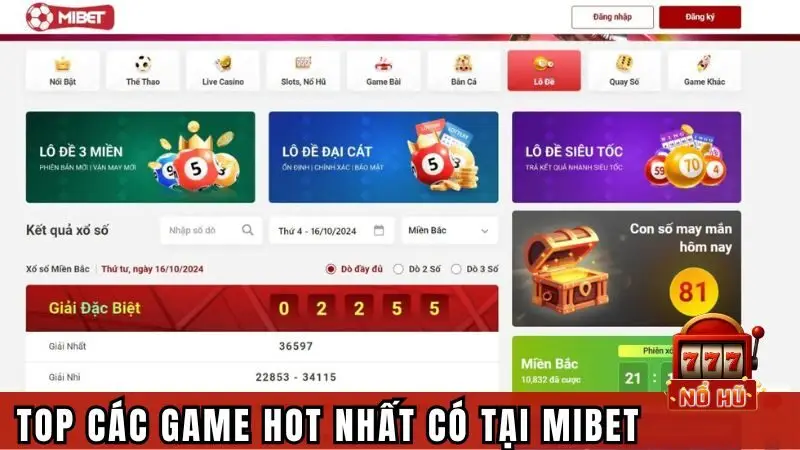 Top các trò chơi hot nhất có tại trang web MIBET